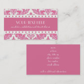 ピンクのダマスク織 名刺 (正面/裏面)