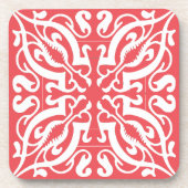 ピンクのダマスク コースター (正面)