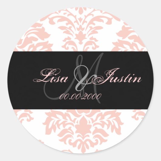 ピンクのダマスク, モノグラム ステッカー (正面)