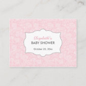 ピンクのダマスコおむつラッフルチケットカスタマイズ エンクロージャーカード (裏面)