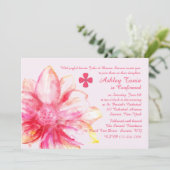 ピンクのダリアの宗教招待状 招待状 (スタンド正面)