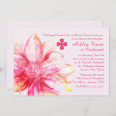 ピンクのダリアの宗教招待状 招待状 (正面/裏面)