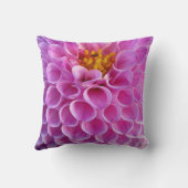ピンクのダリアの花の写真 クッション (裏面)