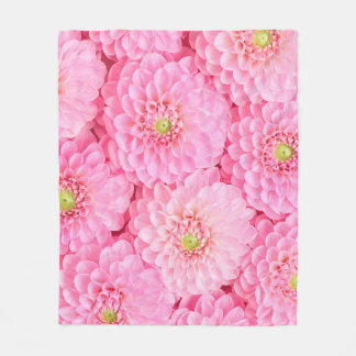 ピンクのダリアの花の背景。上面図。  フリースブランケット