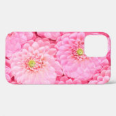 ピンクのダリアの花の背景。上面図。 Case-Mate iPhoneケース (裏面 (横))