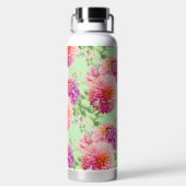 ピンクのダリアの花 ウォーターボトル (背面)