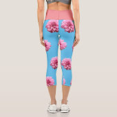 ピンクのダリアの花 カプリレギンス (裏面)