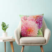 ピンクのダリアの花 クッション (椅子)