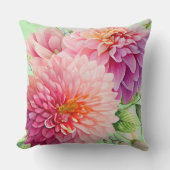 ピンクのダリアの花 クッション (正面)