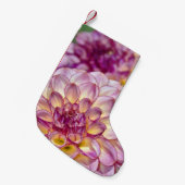 ピンクのダリアの花 スモールクリスマスストッキング (正面 (吊り時))