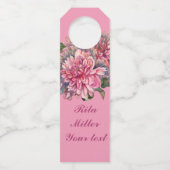 ピンクのダリアの花 ボトルネックタグ (正面)