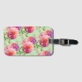 ピンクのダリアの花 ラゲッジタグ (正面横)