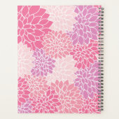 ピンクのダリアの花、花のパターン、あなたの名前 プランナー手帳 (裏面)