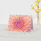 ピンクのダリアカード カード (黄色い花)