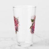 ピンクのダリアヴィンテージ花 タンブラーグラス (左)