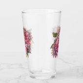 ピンクのダリアヴィンテージ花 タンブラーグラス (右)