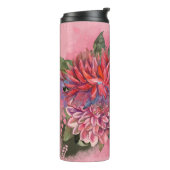 ピンクのダリアヴィンテージ花 タンブラー (回転左)