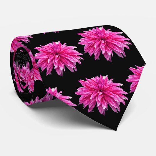 ピンクのダリア独身のフエレガントァーリピーター黒 ネクタイ (ロール)