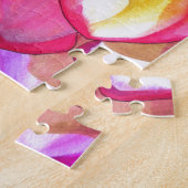 ピンクのダリア花の水の色のアー素晴らしト ジグソーパズル (側面)