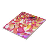 ピンクのダリア花の水の色のアー素晴らしト タイル (側面)