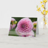 ピンクのダリア カード (黄色い花)