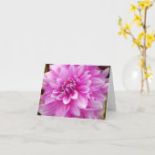 ピンクのダリア カード (黄色い花)