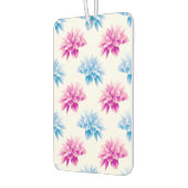 ピンクのダリア、ブルーダラ、花のパターン、花 カーエアーフレッシュナー (左)