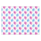 ピンクのダリア、ブルーダラ、花のパターン、花 テーブルクロス (正面(横))