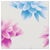 ピンクのダリア、ブルーダラ、花のパターン、花 ファブリック (クローズアップ)