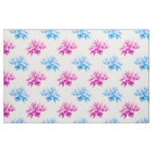 ピンクのダリア、ブルーダラ、花のパターン、花 ファブリック (ファットクウォーター)