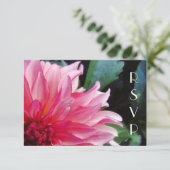 ピンクのダリアRSVPカード 出欠カード (スタンド正面)
