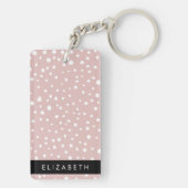 ピンクのダルマチアスポット、ダルマチアドット、あなたの名前 キーホルダー (裏面)