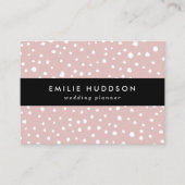 ピンクのダルマチアスポット、ダルマチアドット、点々のあるプリント 名刺 (正面)