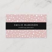 ピンクのダルマチアスポット、ダルマチアドット、点々のあるプリント 名刺 (正面)