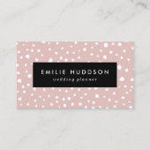 ピンクのダルマチアスポット、ダルマチアドット、点々のあるプリント 名刺 (正面)