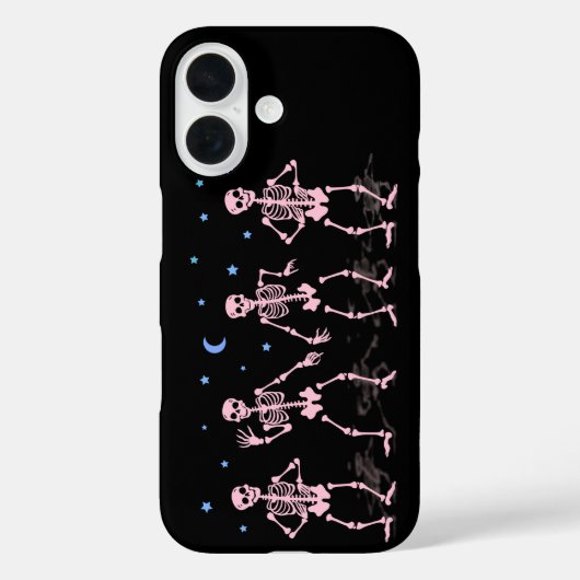 ピンクのダンシングスケルトンハロウィンTシャツ Case-Mate iPhoneケース (裏面)