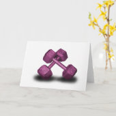 ピンクのダンベルの商品 カード (黄色い花)