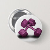 ピンクのダンベルの商品 缶バッジ (正面&裏面)