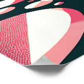 ピンクのダークペンギン幾何学的な郷愁の森の木 ポスター (角)