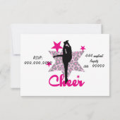 ピンクのチアリーダー 招待状 (裏面)