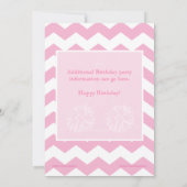 ピンクのチアリーティング誕生会の招待 招待状 (裏面)