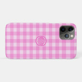 ピンクのチェック柄と貝殻 Case-Mate iPhoneケース (裏面(横))