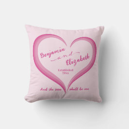 ピンクのチェック柄カップルのラブハート クッション