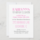 ピンクのチェック柄ダイヤモンド 体操パーティー招待状 招待状 (裏面)