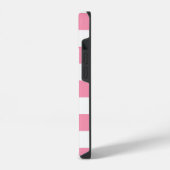 ピンクのチェック柄 iPhoneケース (左側面)