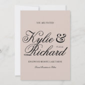 ピンクのチェック柄 Save The Date 招待状 (裏面)