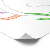 ピンクのチキンクープと花 ポスター (角)