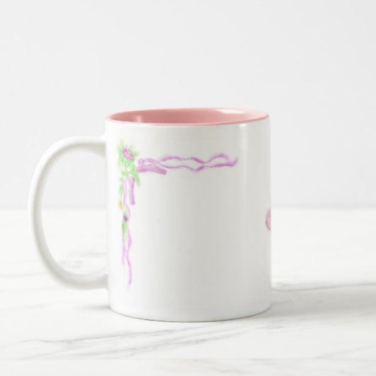 ピンクのチュチュの保有物のばら色のマグの小さいバレリーナ ツートーンマグカップ (左)