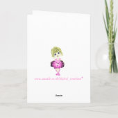 ピンクのチュチュの芸術のかわいいバレリーナ カード (裏面)