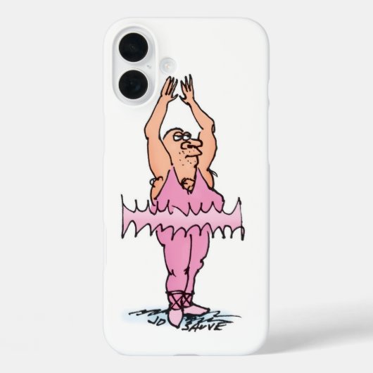 ピンクのチュチュバレエカートゥーンの太った男 Case-Mate iPhoneケース (裏面)